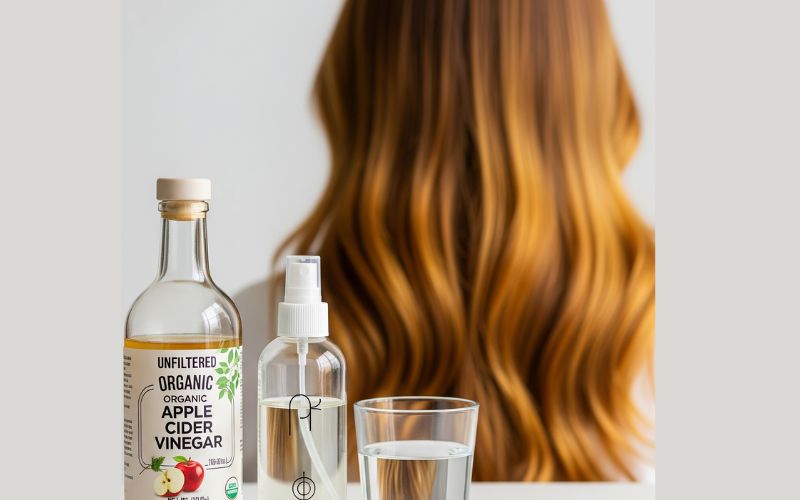 Cabelos bonitos de uma mulher que usou cosméticos naturais